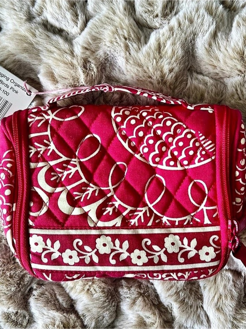 Vera Bradley Mini Hanging Organizer Twirly Birds Pink Retired Pattern NWT